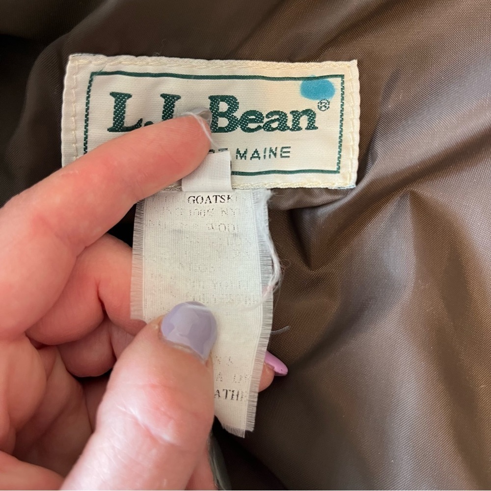 Vintage LL Bean Men's XL Goatskin Leather Bomber Coat - Picture 11 of 11